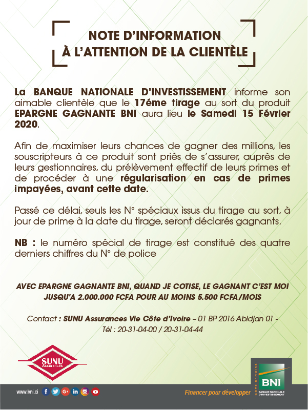 Communiqu pargne Gagnante