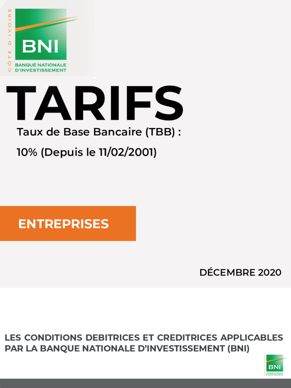 Conditions en vigueur - Tarifs appliqus aux Entreprises