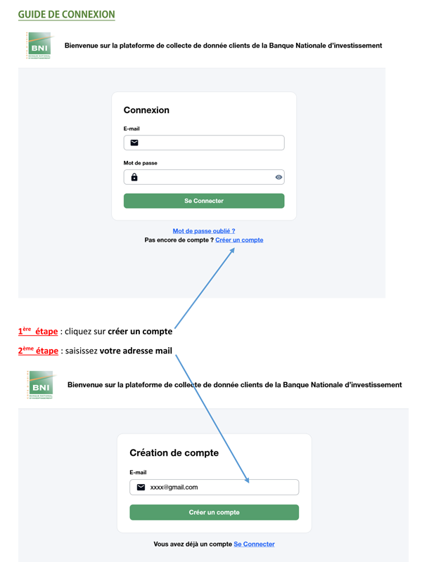 Guide de connexion donnes clients