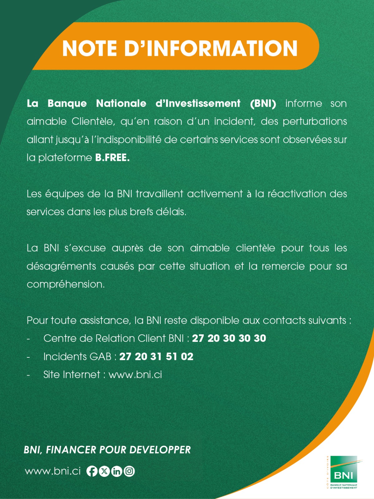 NOTE D'INFORMATION BFREE