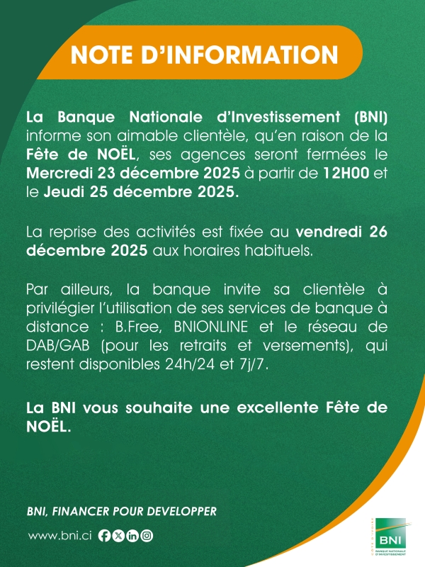 NOTE D'INFORMATION NOEL 2025
